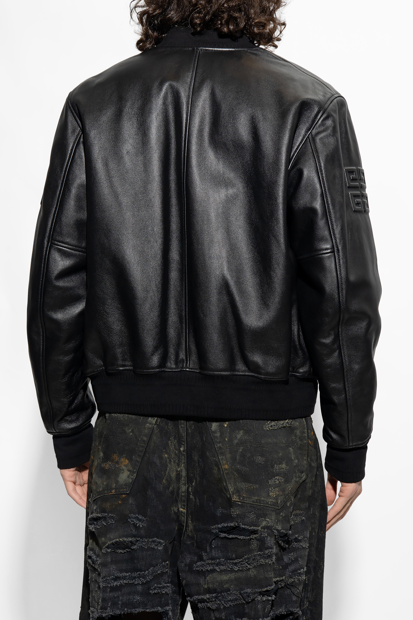 Diesel leather 2025 bomber jacket